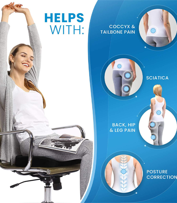 Cojín para asiento de lujo confort con espuma de memoria