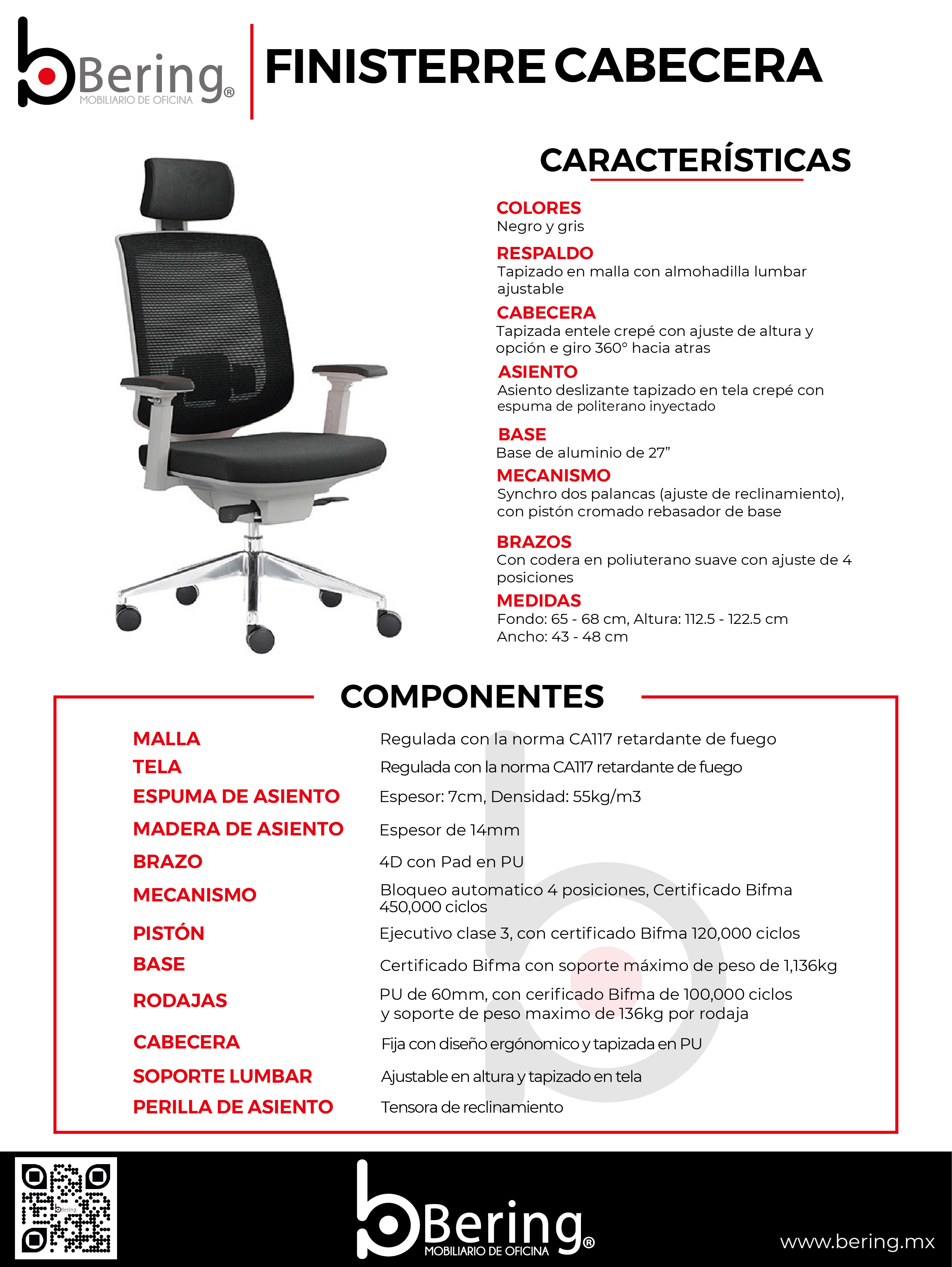 Sillas para Ejecutivos Finisterre Cabecera