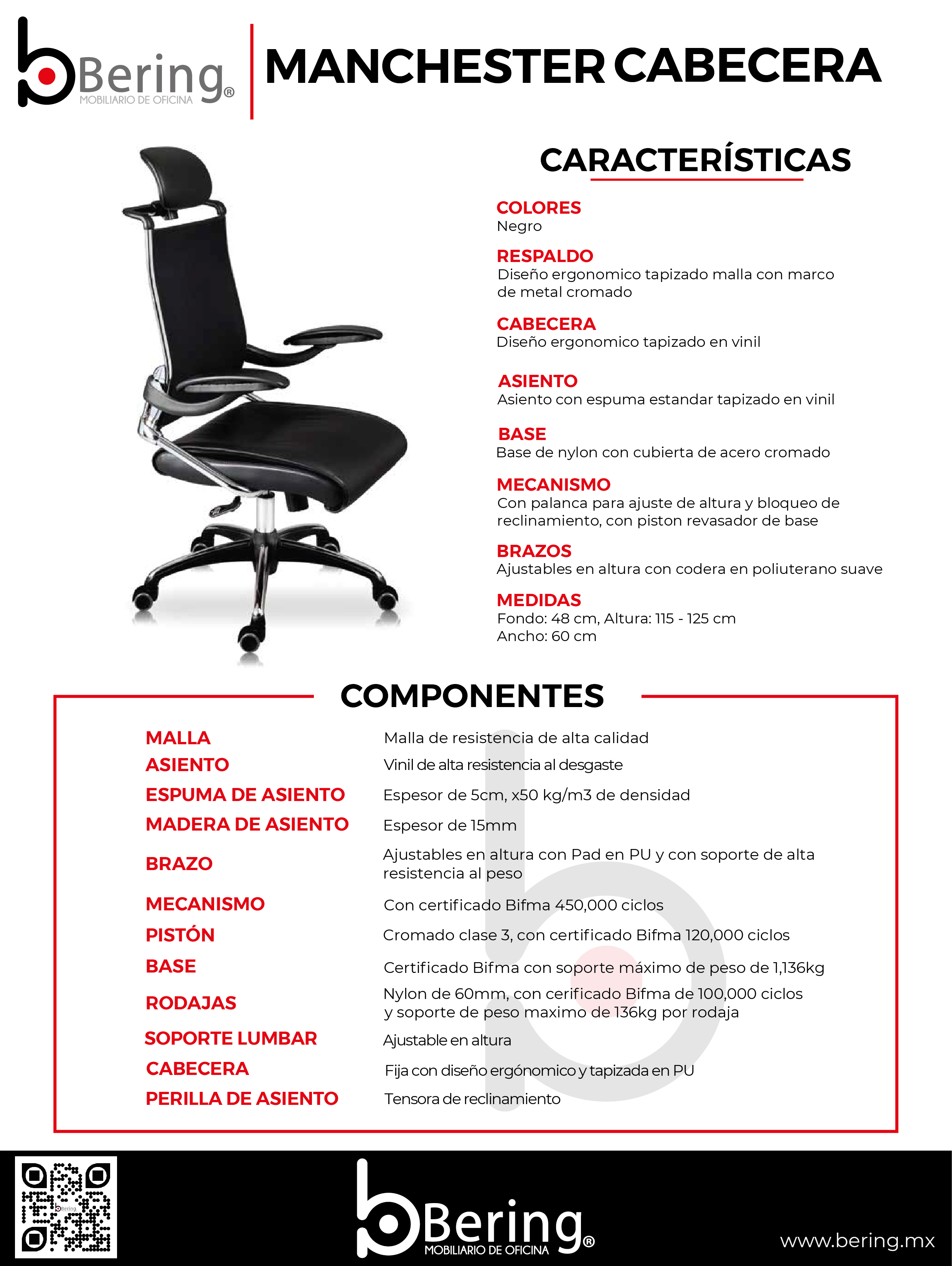Sillas para Ejecutivos Manchester Cabecera