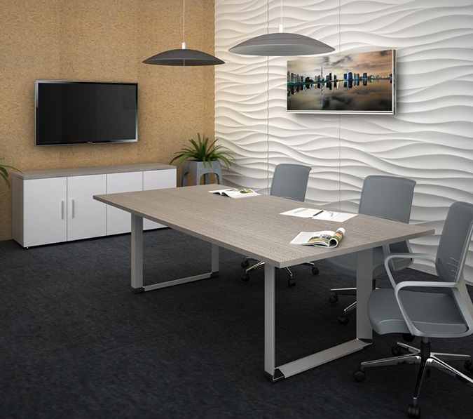 Mesa de Juntas SQ - Nobu Alum Vidrio