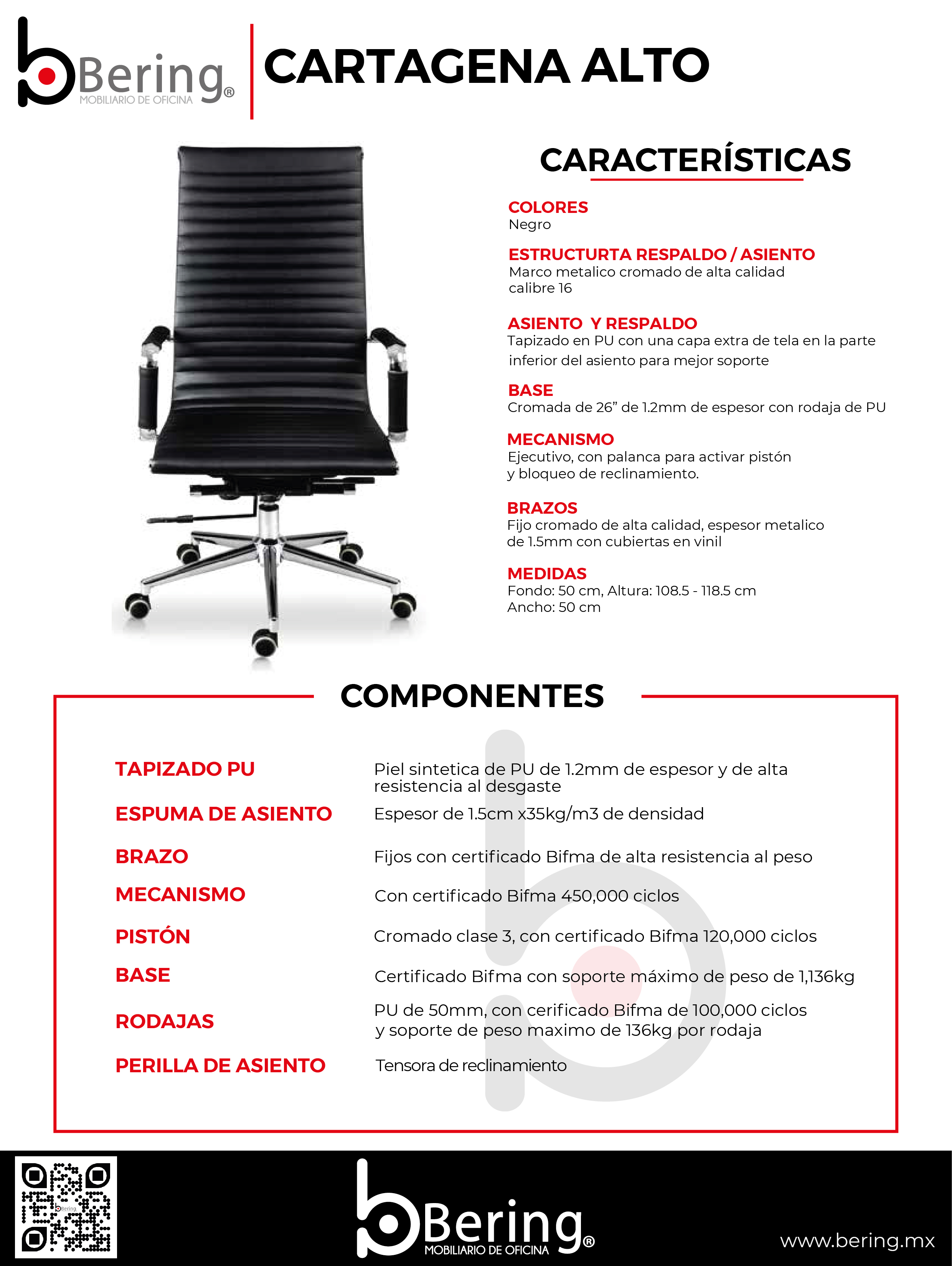 Sillas para Ejecutivos Cartagena Alto