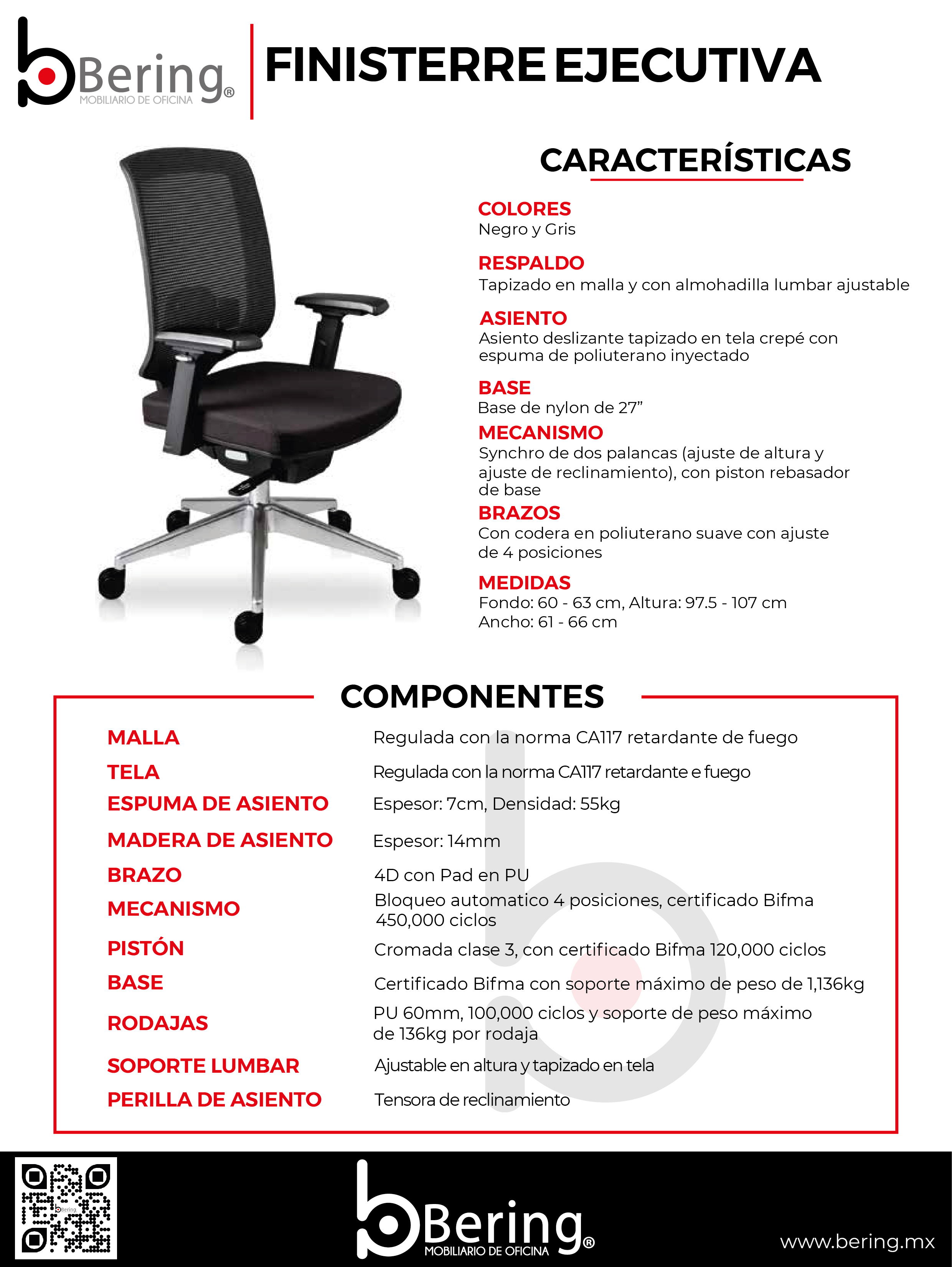Sillas Ergonomicas Para Oficina Finisterre Gris